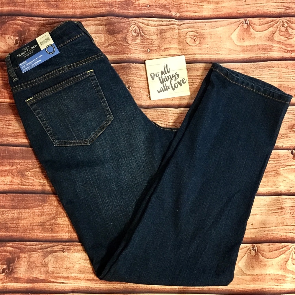 NWT Sz 14A Faded Glory Straight Leg Jeans Midrise